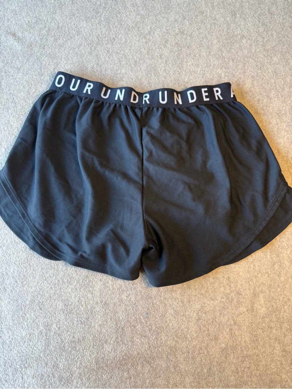 Under Armour Black Women's Athletic Shorts with Branded Waistband - Picture 6 of 7